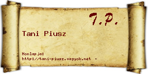 Tani Piusz névjegykártya